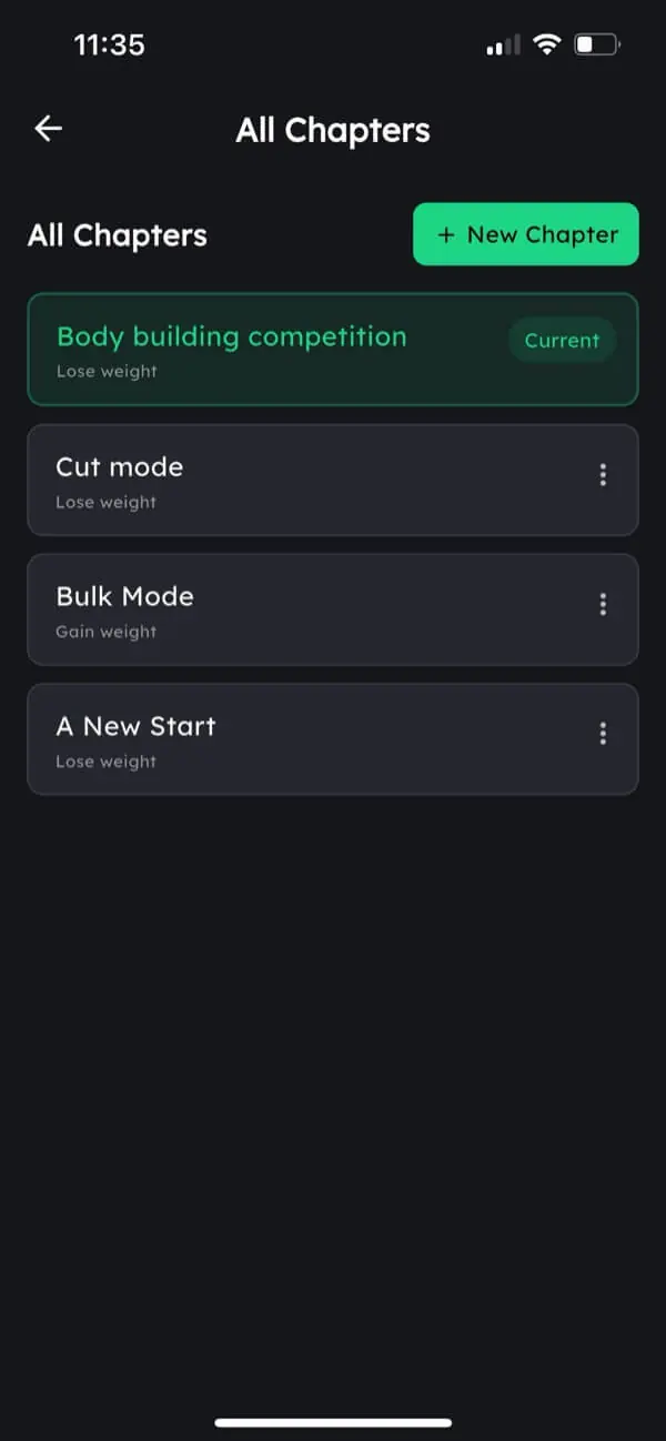 Mofilo Chapters - Organize Your Fitness Journey