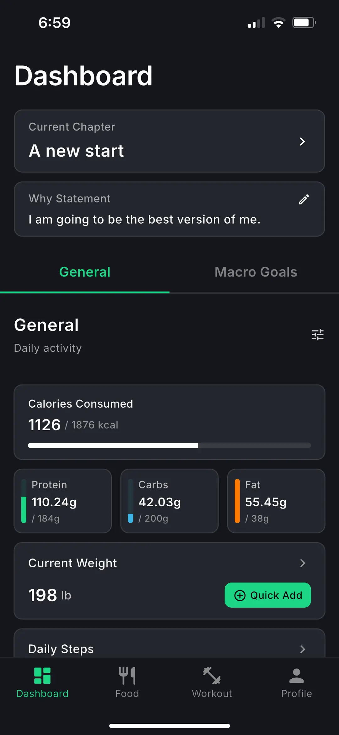 Mofilo Dashboard - Your Why Before Every Action